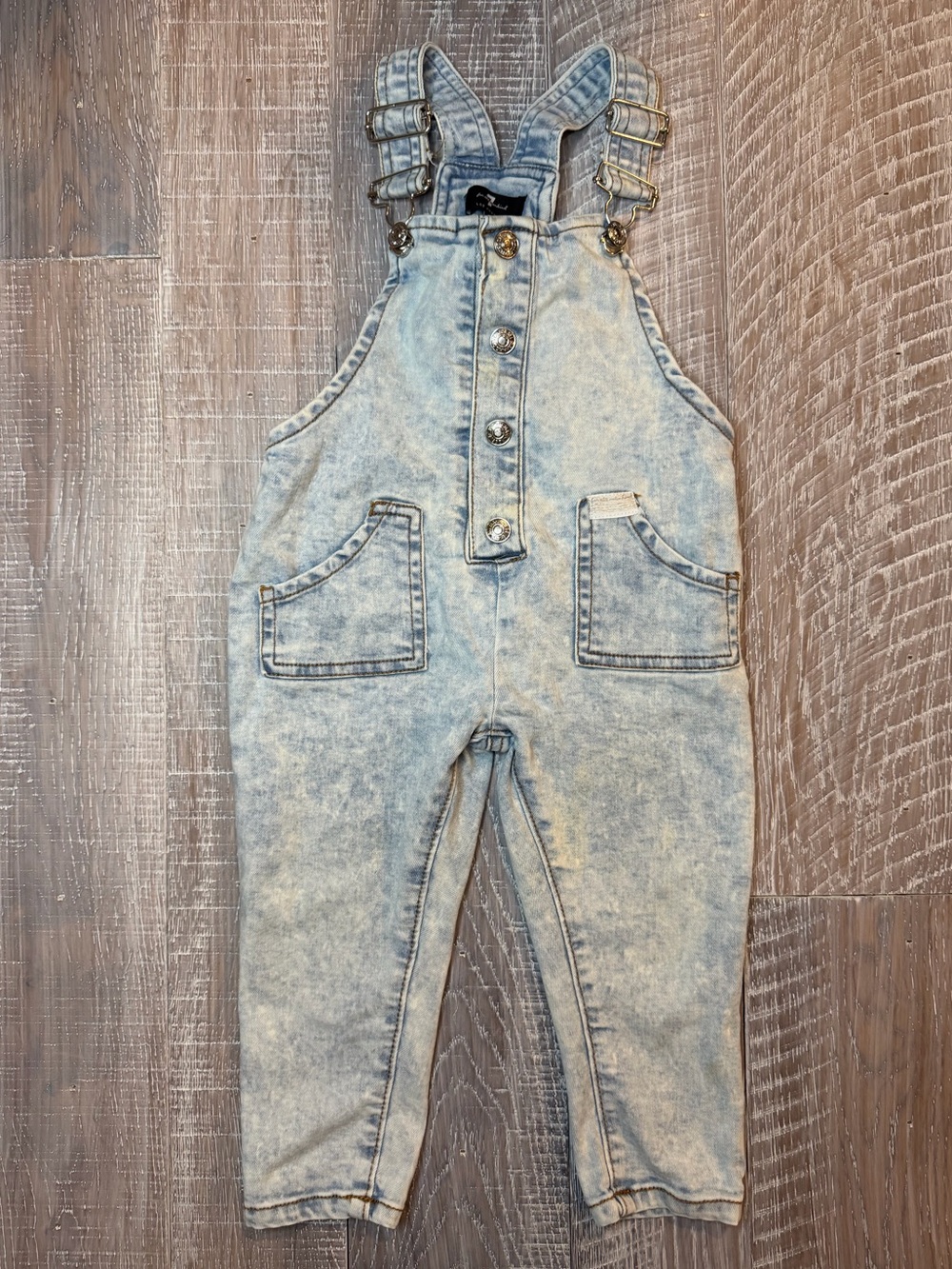 7 For All Mankind Light Wash Denim Overalls
